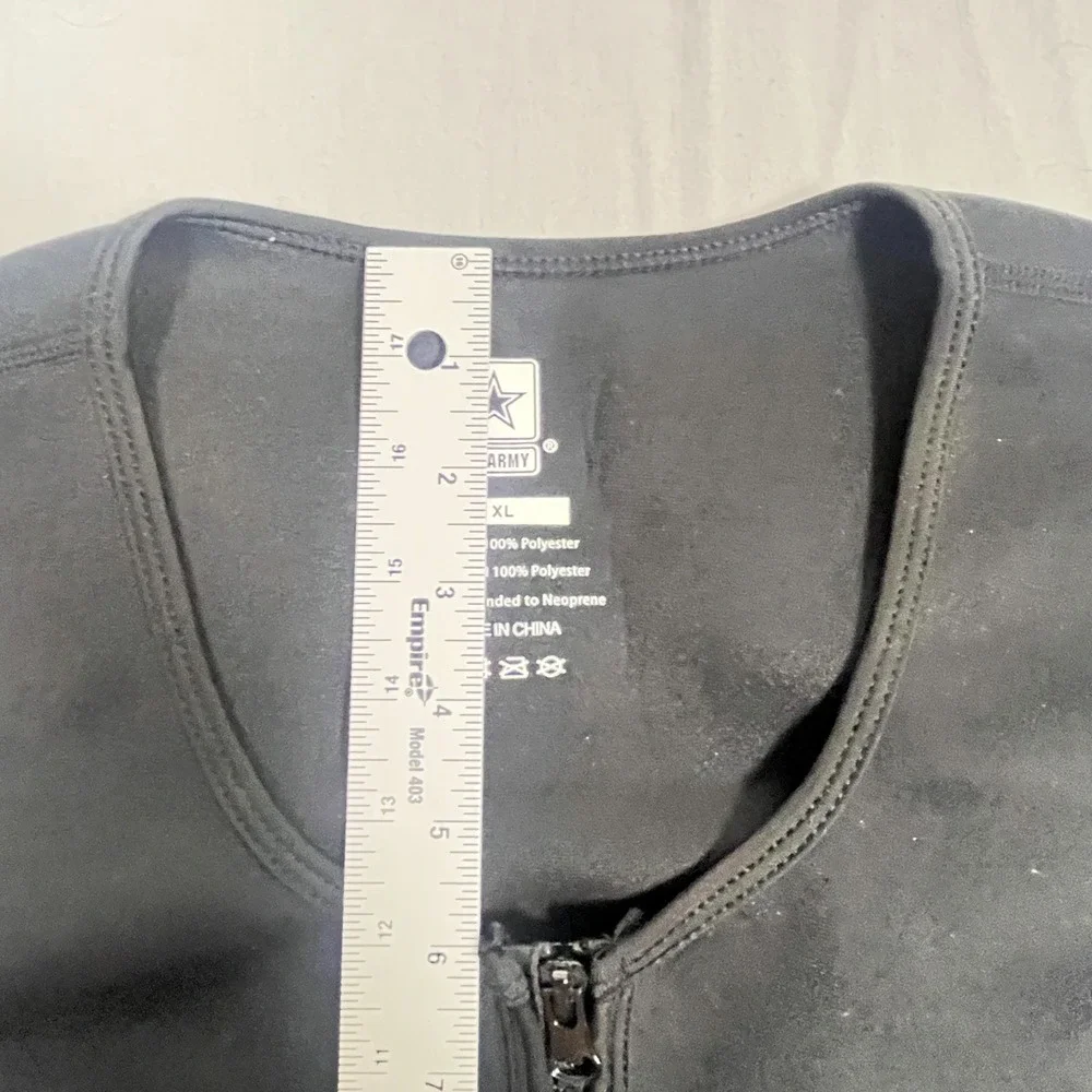 US‎ Army Vest Mens XL Black Compression Performance Military Workout Full Zip